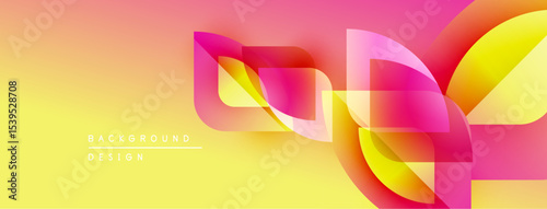 Vibrant abstract design. Yellow, pink hues blend smoothly. Modern graphic element for backgrounds, presentations. Fluid shapes create dynamic composition.