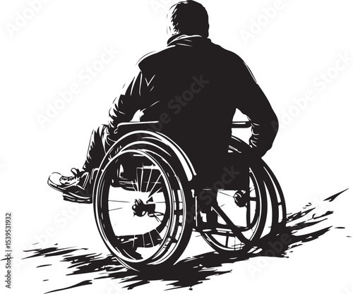 silhouette of a man in wheelchair, wheelchair, silhouette, vector, disabled, child, illustration, cartoon, wheel, horse, people, bike, carriage, old, vintage, elderly, person, sitting, care, woman, me