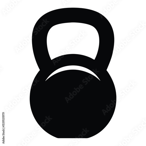 Isolated black kettlebell icon on white background
