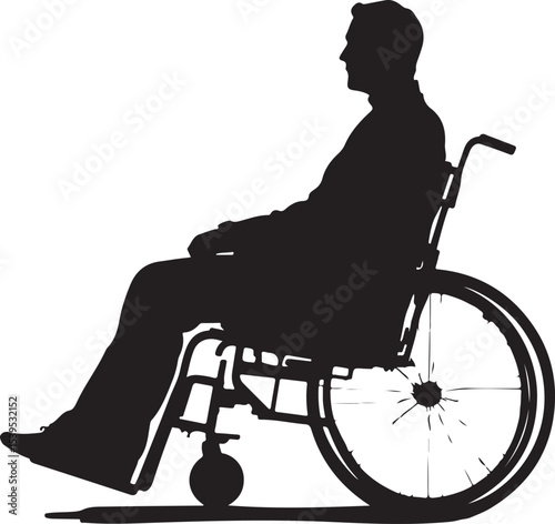 silhouette of a man in wheelchair, wheelchair, silhouette, vector, disabled, child, illustration, cartoon, wheel, horse, people, bike, carriage, old, vintage, elderly, person, sitting, care, woman, me