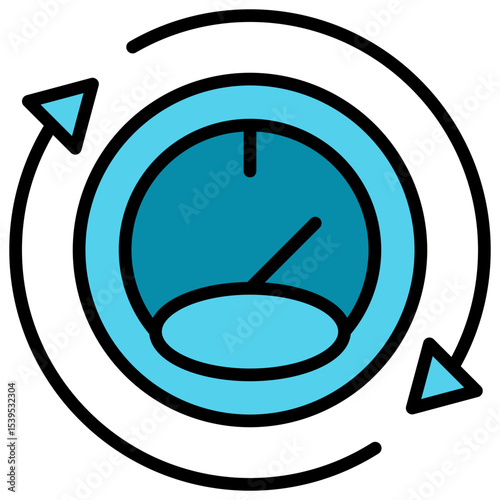 Preasure Regulation Blue Color Icon