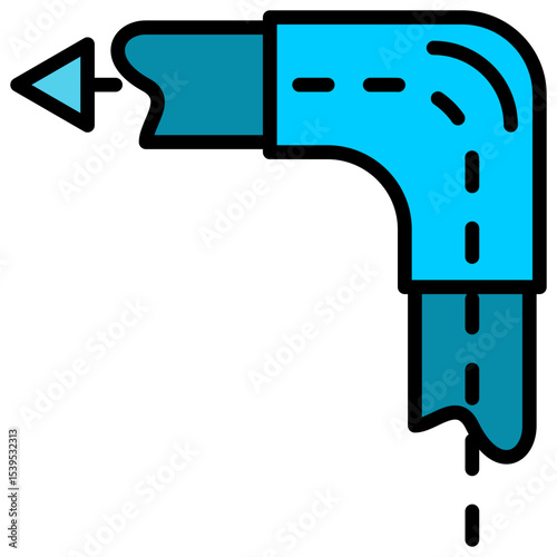 Elbow Blue Color Icon