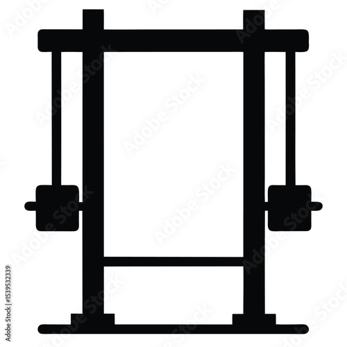 Isolated weight training machine on white background