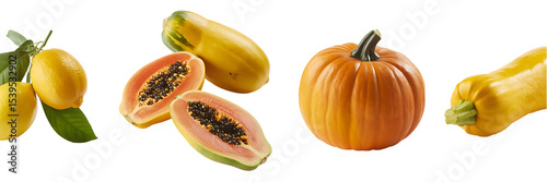 The papaya fruit is sweet and fresh isolated