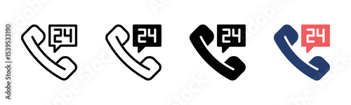 24 Hours icon sheet multiple style collection