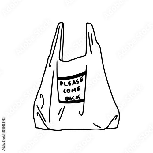 "please come back" reusable shopping back