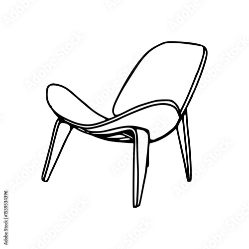 curved contemporary seating outline
