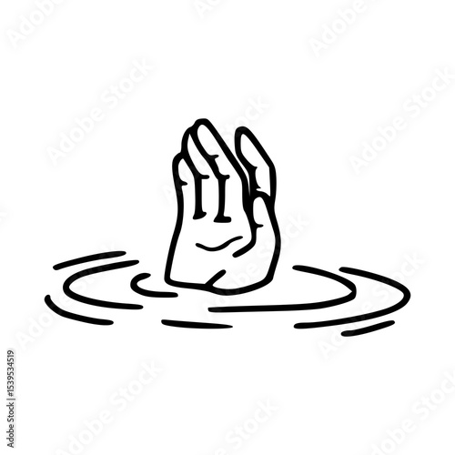 drowning hand reaching for help