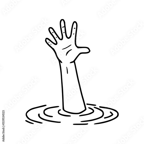 drowning hand reaching for help