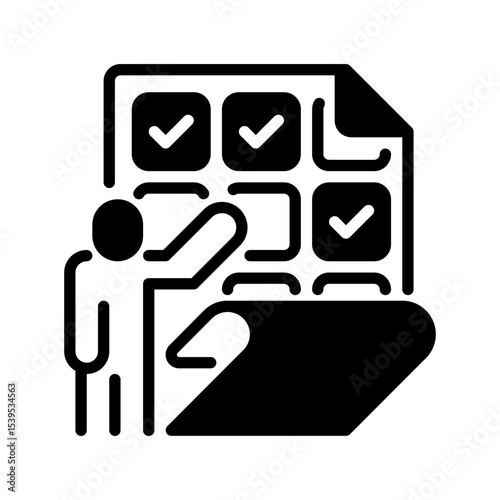 Task Delegation line icon. linear style sign for mobile concept and web design. Outline vector icon. Symbol, logo illustration. Vector graphic