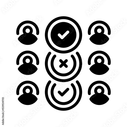 Group Voting line icon. linear style sign for mobile concept and web design. Outline vector icon. Symbol, logo illustration. Vector graphic