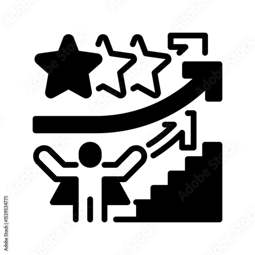 Career Promotion line icon. linear style sign for mobile concept and web design. Outline vector icon. Symbol, logo illustration. Vector graphic