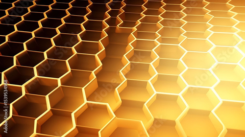 Minimalist honeycomb grid with hollow white cells on a matte surface, layered shadows creating a sense of futuristic depth