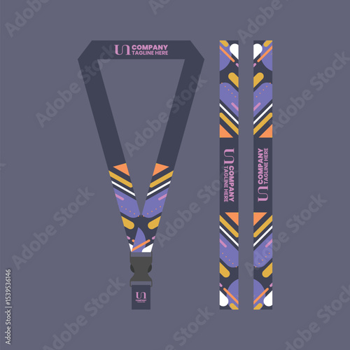 Corporate ID card lanyard with modern design