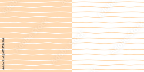 Vector wavy line seamless pattern. Cute orange wavy line. Wallpaper, wrapping, print, background