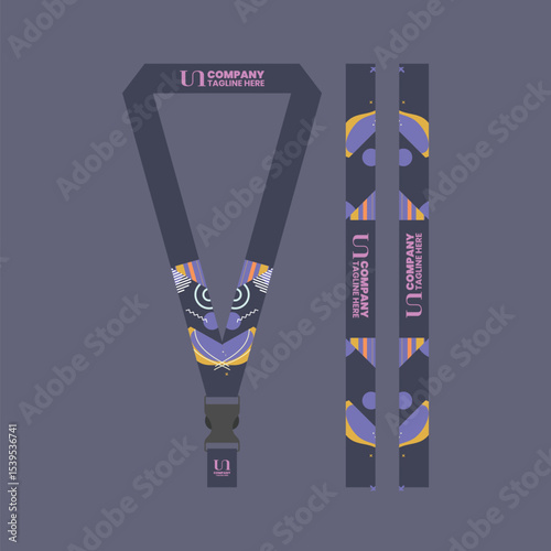 Corporate ID card lanyard with modern design