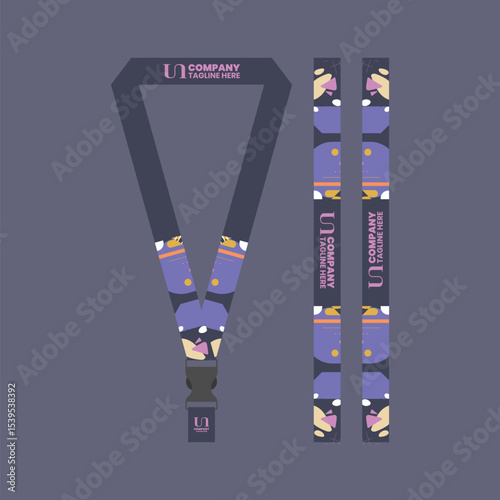 Corporate ID card lanyard with modern design