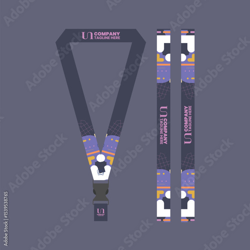 Corporate ID card lanyard with modern design