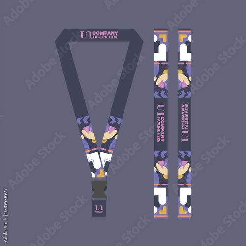 Corporate ID card lanyard with modern design