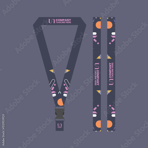 Corporate ID card lanyard with modern design