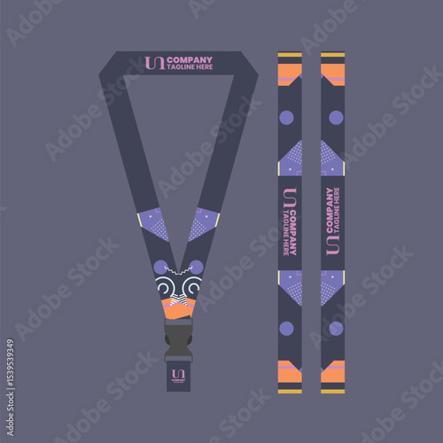 Corporate ID card lanyard with modern design