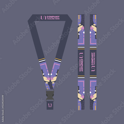 Corporate ID card lanyard with modern design