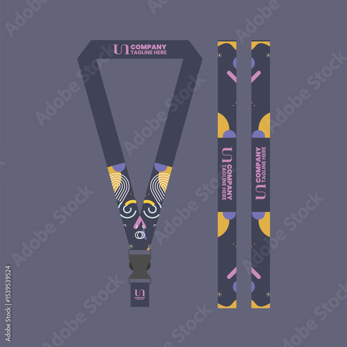 Corporate ID card lanyard with modern design
