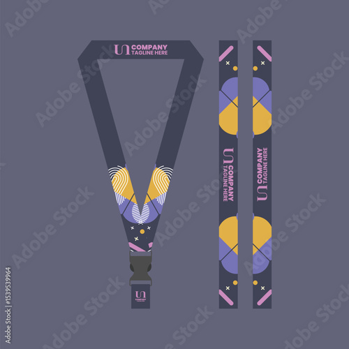 Corporate ID card lanyard with modern design