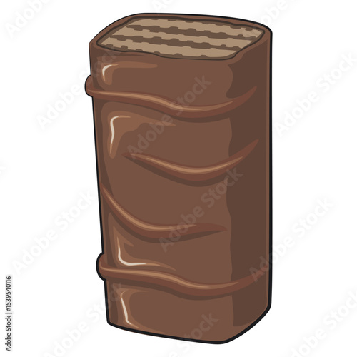 chocolate wafer cartoon, high-resolution isolated vector snack character illustration, perfect for packaging, menus, dessert branding, or educational materials, work of hand drawn