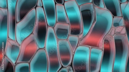 Abstract Cellular Pattern With Iridescent Turquoise And Pink Hues Creates A Modern Mood