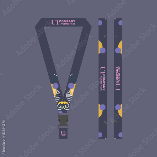 Corporate ID card lanyard with modern design