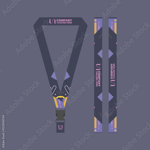 Corporate ID card lanyard with modern design