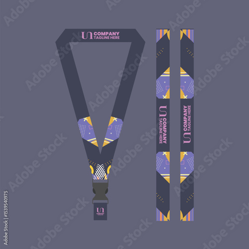 Corporate ID card lanyard with modern design