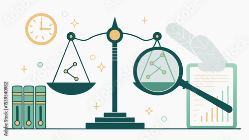 Gold Tones Vector Illustration of AI Audit Transparency  