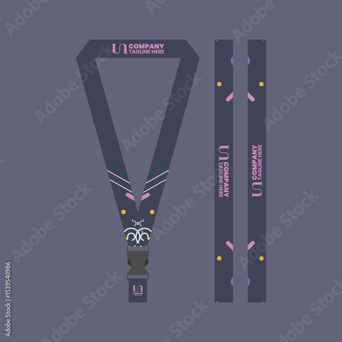 Corporate ID card lanyard with modern design