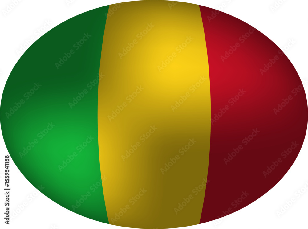 Fototapeta premium Malian Flag Oval Sphere - National Symbol of Mali
