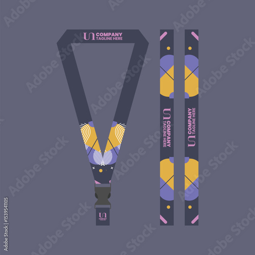 Corporate ID card lanyard with modern design