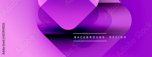 Abstract purple background. Overlapping shapes create dynamic visual effect. Modern design suitable for banners, presentations.