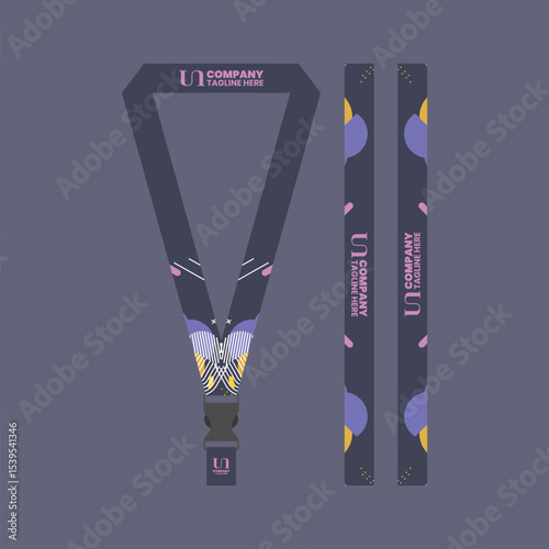 Corporate ID card lanyard with modern design