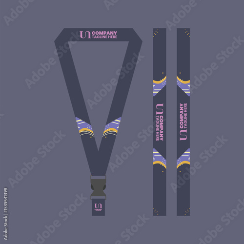 Corporate ID card lanyard with modern design