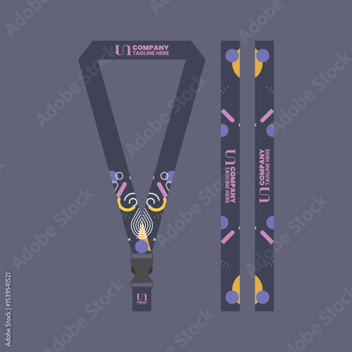Corporate ID card lanyard with modern design