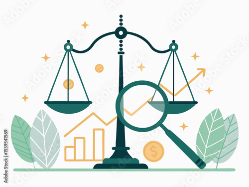 Trustworthy Vector Illustration of AI Analyzing Financial Data  