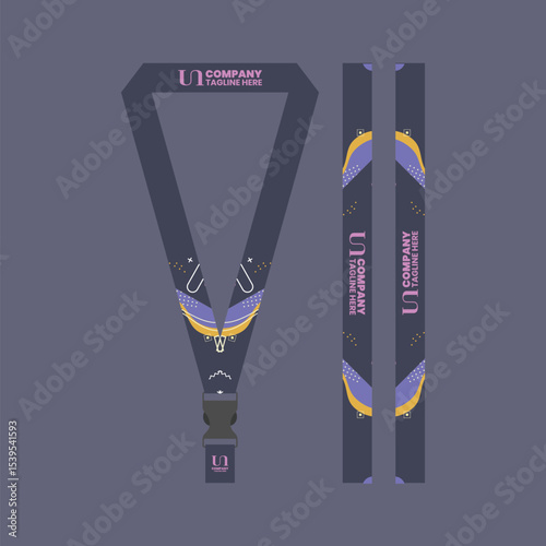 Corporate ID card lanyard with modern design