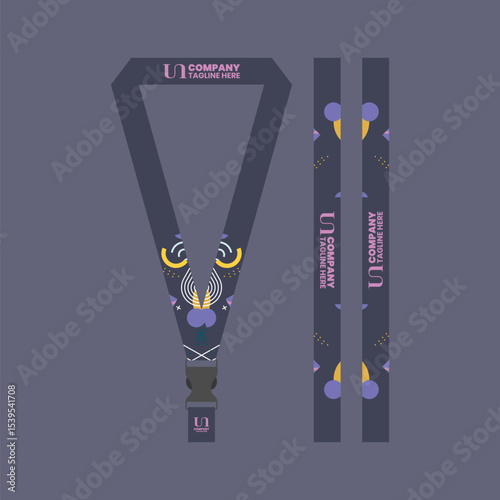 Corporate ID card lanyard with modern design