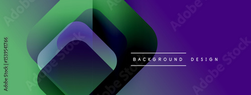 Abstract gradients overlap, creating dynamic visual effect. Purple, green hues dominate composition. Text reads background design.