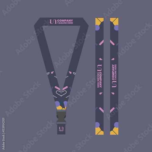 Corporate ID card lanyard with modern design