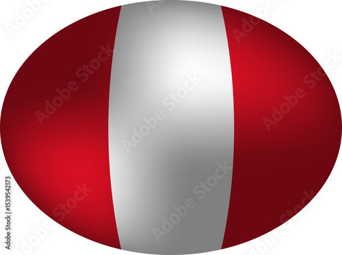 Peruvian Flag Oval Sphere - National Symbol of Peru