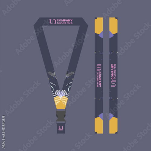 Corporate ID card lanyard with modern design