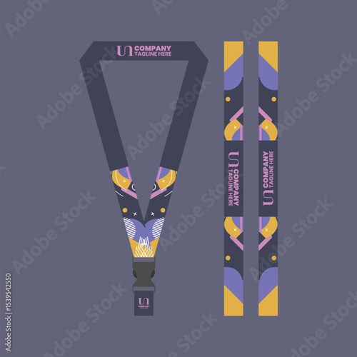 Corporate ID card lanyard with modern design