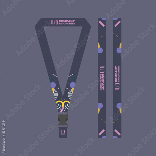 Corporate ID card lanyard with modern design